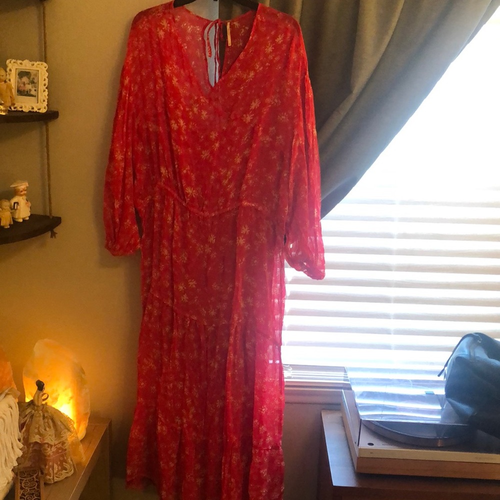 Free people midi pink dress